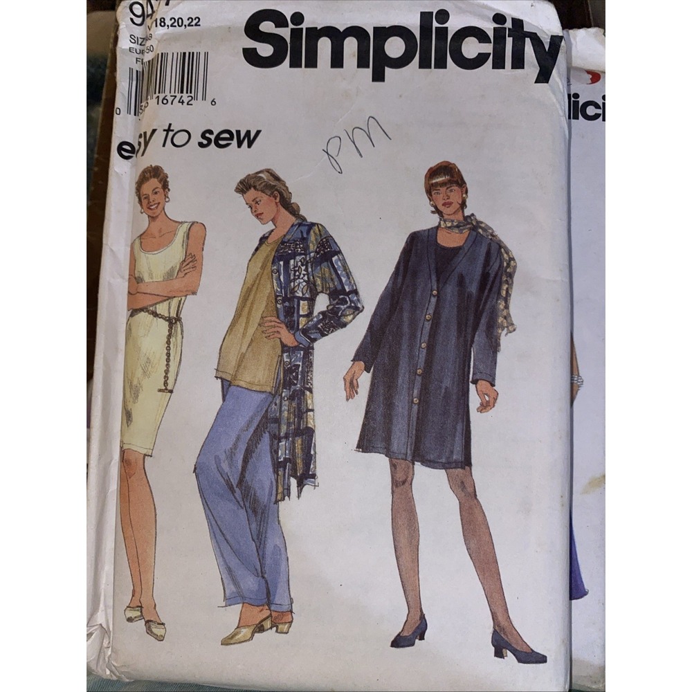 Vintage Simplicity Sewing Pattern 9437 Misses Separates Jacket Dress Pants 18-22